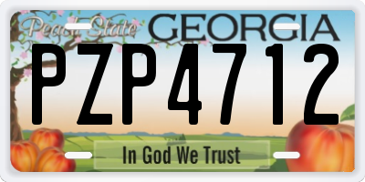 GA license plate PZP4712