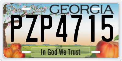 GA license plate PZP4715