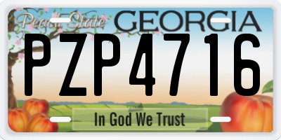 GA license plate PZP4716