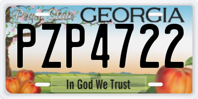GA license plate PZP4722