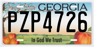 GA license plate PZP4726