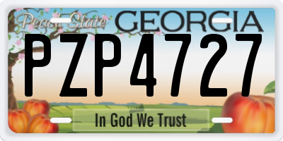 GA license plate PZP4727