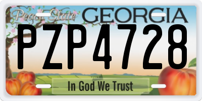 GA license plate PZP4728
