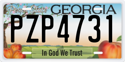 GA license plate PZP4731