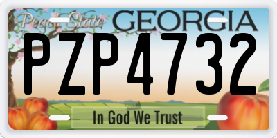 GA license plate PZP4732