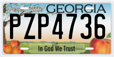 GA license plate PZP4736