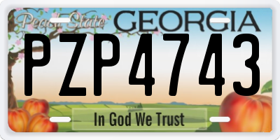 GA license plate PZP4743