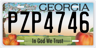GA license plate PZP4746