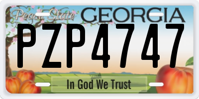 GA license plate PZP4747