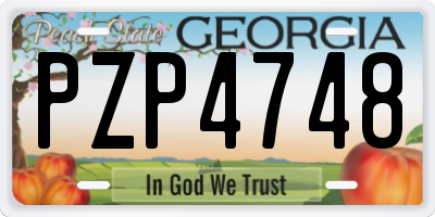 GA license plate PZP4748