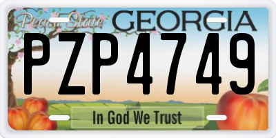 GA license plate PZP4749