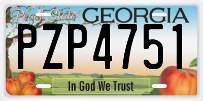 GA license plate PZP4751