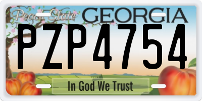 GA license plate PZP4754