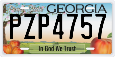 GA license plate PZP4757