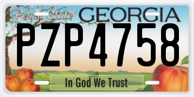 GA license plate PZP4758