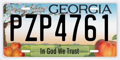 GA license plate PZP4761