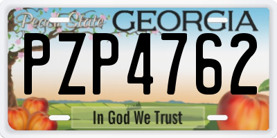 GA license plate PZP4762