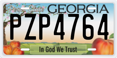 GA license plate PZP4764