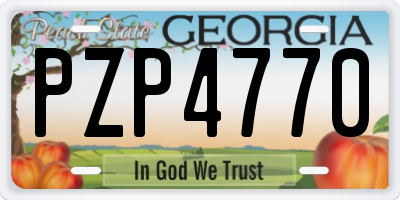 GA license plate PZP4770