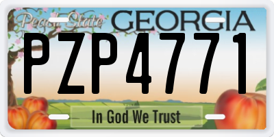 GA license plate PZP4771