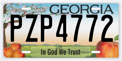 GA license plate PZP4772