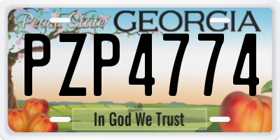 GA license plate PZP4774