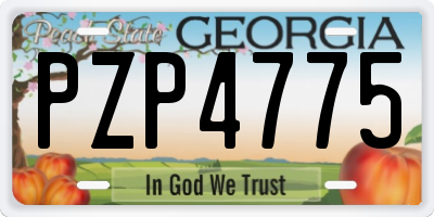 GA license plate PZP4775