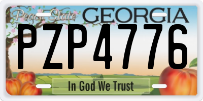 GA license plate PZP4776