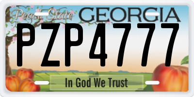 GA license plate PZP4777