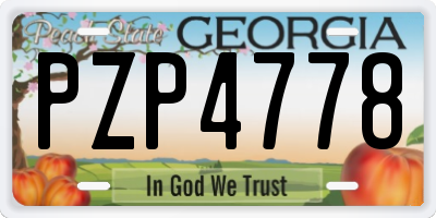 GA license plate PZP4778