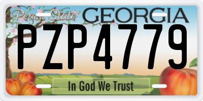 GA license plate PZP4779