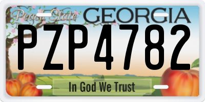 GA license plate PZP4782
