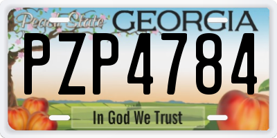 GA license plate PZP4784