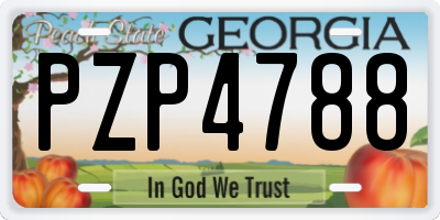 GA license plate PZP4788