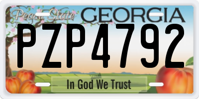 GA license plate PZP4792