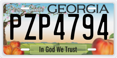 GA license plate PZP4794