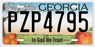 GA license plate PZP4795