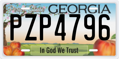 GA license plate PZP4796