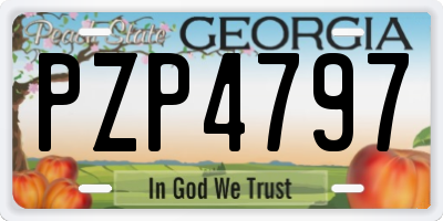 GA license plate PZP4797