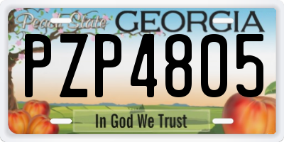 GA license plate PZP4805