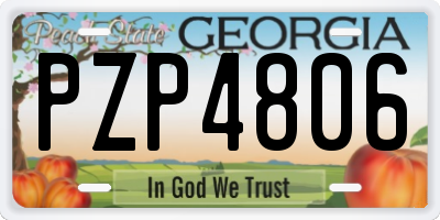 GA license plate PZP4806