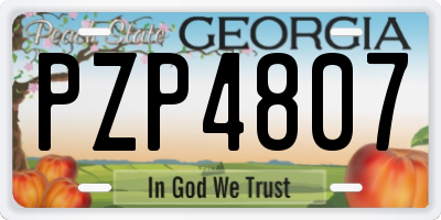 GA license plate PZP4807