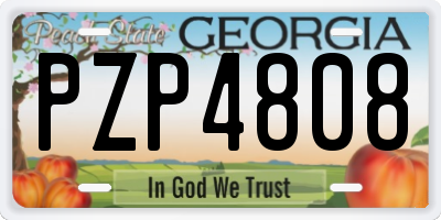 GA license plate PZP4808