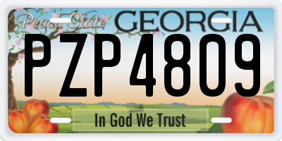 GA license plate PZP4809
