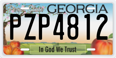 GA license plate PZP4812