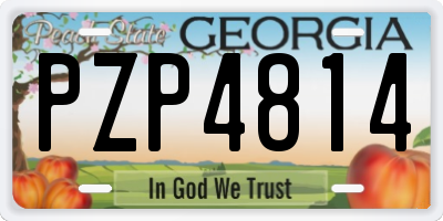 GA license plate PZP4814