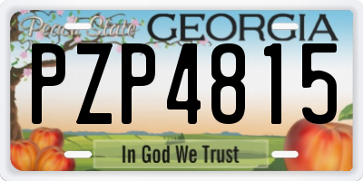 GA license plate PZP4815