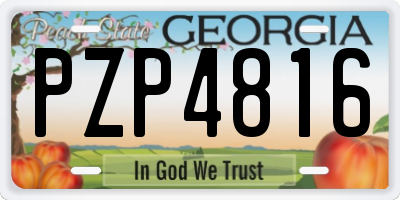 GA license plate PZP4816