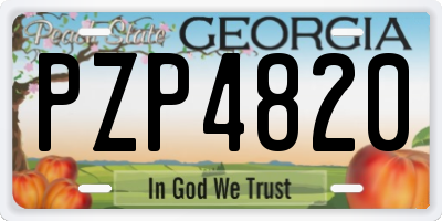 GA license plate PZP4820