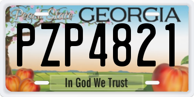 GA license plate PZP4821